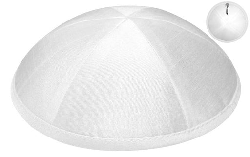 White Raw Silk Kippah