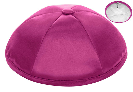 Fuchsia Deluxe Satin Kippah - Per Piece Kippot / Yarmulkes - Mitzvahland.com All your Judaica Needs!