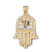 14K Gold Hamsa Hand Pendant w/Chai Symbol Jewelry - Mitzvahland.com All your Judaica Needs!