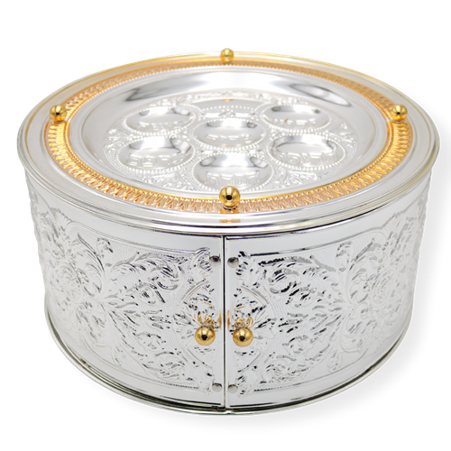 3 Tier Silver & Gold  plated Seder Plate