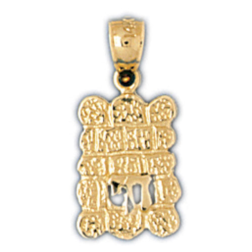 14K Yellow Gold Jewish Chai Charm Jewelry - Mitzvahland.com All your Judaica Needs!