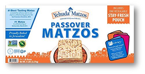 Yehuda Passover Matzos, 5 - 1 lb Packages with one Resealable Stay-Fresh Pouch, Baked Fresh for 2024