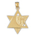 14K Gold Star of David w/Chai Life Pendant Jewelry - Mitzvahland.com All your Judaica Needs!