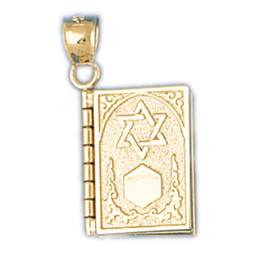 14K 3-D Ten Commandments Book (available in English and Hebrew) Jewelry - Mitzvahland.com All your Judaica Needs!