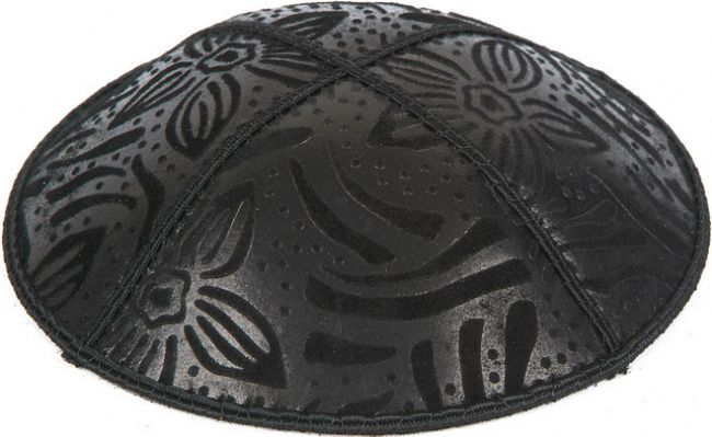 Large Flowers Embossed Kippah