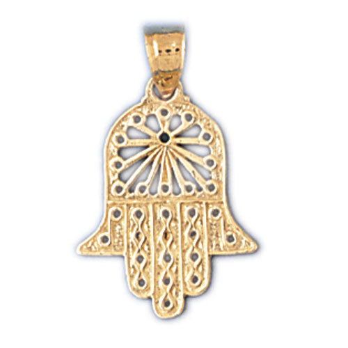 14K Gold Hamsa Hand Protection Charm Jewelry - Mitzvahland.com All your Judaica Needs!
