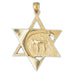 14K Gold Star of David Pendant w/Chai Life Jewelry - Mitzvahland.com All your Judaica Needs!