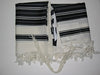 Talit Chabad Size 80 - Black  And White Stripes With Silk Lining