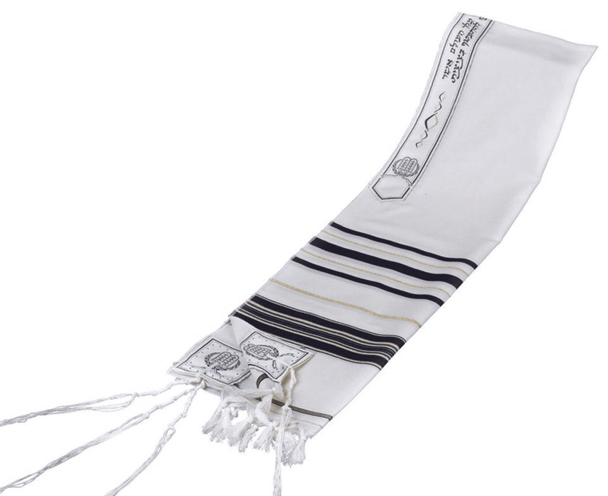 Black and Gold Stripes Classic Tallit Talit - Mitzvahland.com All your Judaica Needs!