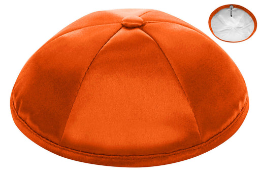 Orange Deluxe Satin Kippah - Per Piece