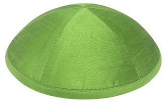 Lime Raw Silk Kippah