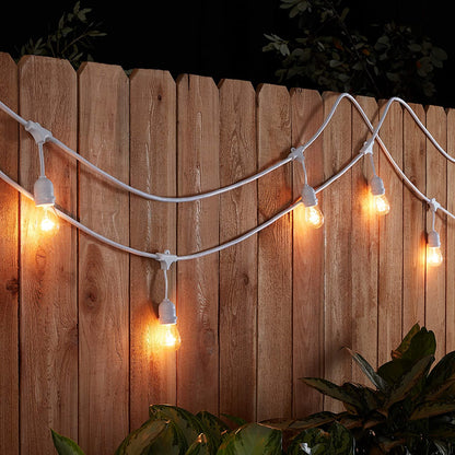 Sukkah Light 24 Feet Long,  12 Socket, 18 Bulbs Outdoor String Light Set