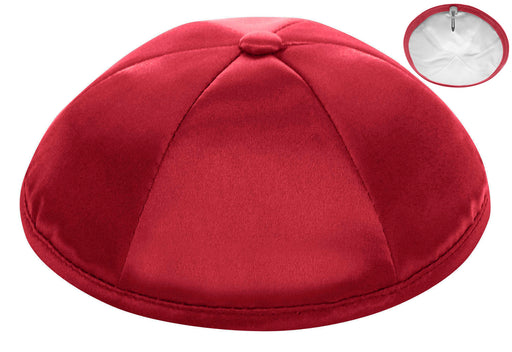 Red Deluxe Satin Kippah - Per Piece