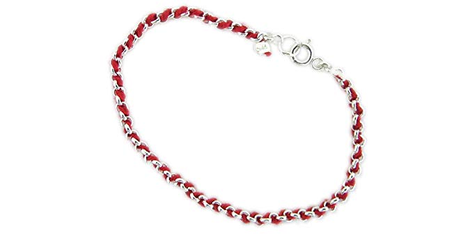 Kabbalah Bracelet Red String From The Holy Land interwoven in a pure 925 Sterling Silver Bracelet