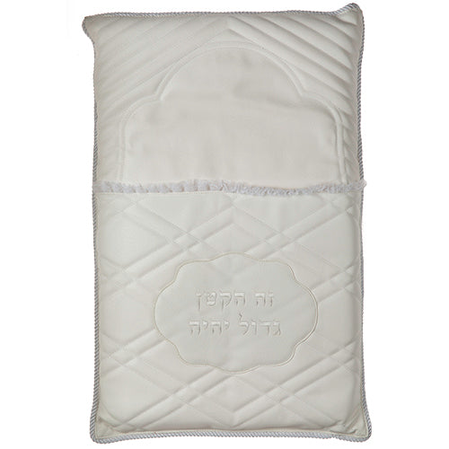 Brit Pillow - Leather Like Silver Embroidery