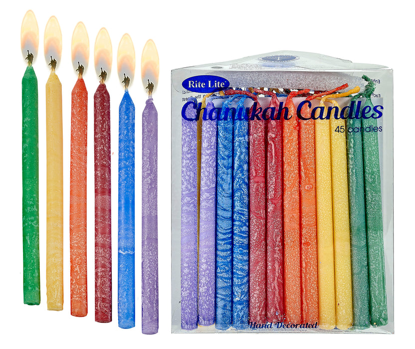 Premium Frosted Multicolor Chanukah Candles