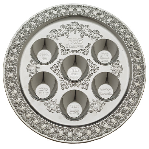 Passover Plate - Silver  Color