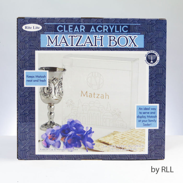 Acrylic Flip Top Matzah Box