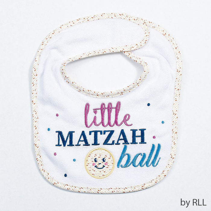 Little Matzah Ball Embroidered Passover Bib