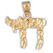 14K Gold Hebrew Jewish Nugget Chai Life Charm Jewelry - Mitzvahland.com All your Judaica Needs!