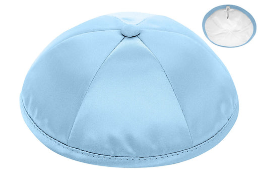 Light Blue Deluxe Satin Kippah - Per Piece