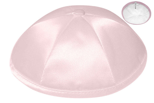 Light Pink Deluxe Satin Kippah - Per Piece