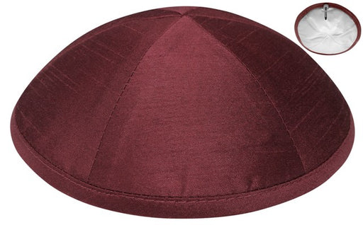 Burgundy Raw Silk Kippah Kippot / Yarmulkes - Mitzvahland.com All your Judaica Needs!