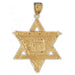 14K Gold Star of David w/Chai On Scroll Pendant Jewelry - Mitzvahland.com All your Judaica Needs!