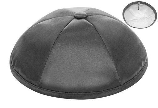 Dark Grey Deluxe Satin Kippah - Per Piece Kippot / Yarmulkes - Mitzvahland.com All your Judaica Needs!