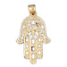 14K Gold Protecting Hamsa Hand Pendant Jewelry - Mitzvahland.com All your Judaica Needs!