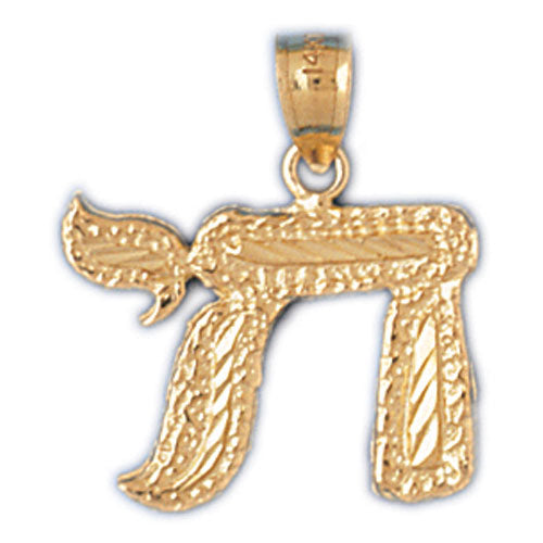 14K Gold Jewish Hebrew Chai "Life" Pendant Jewelry - Mitzvahland.com All your Judaica Needs!