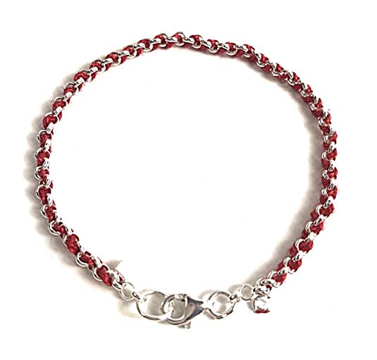 Kabbalah Bracelet Red String From The Holy Land interwoven in a pure 925 Sterling Silver Bracelet
